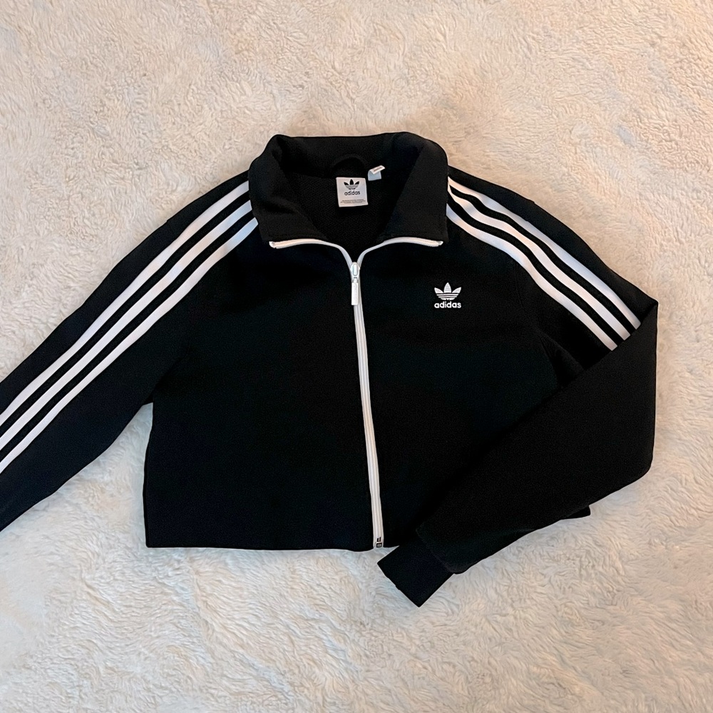 Adidas Black Cropped Track Jacket